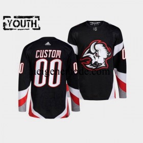 Kinder Buffalo Sabres CUSTOM Eishockey Trikot Adidas 2022-2023 Reverse Retro Schwarz Authentic
